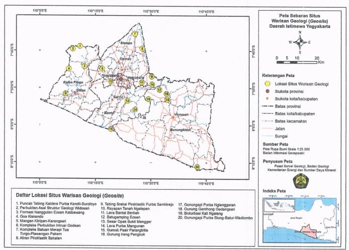 20 Warisan Geologi (Geoheritage) di Daerah Istimewa Yogyakarta