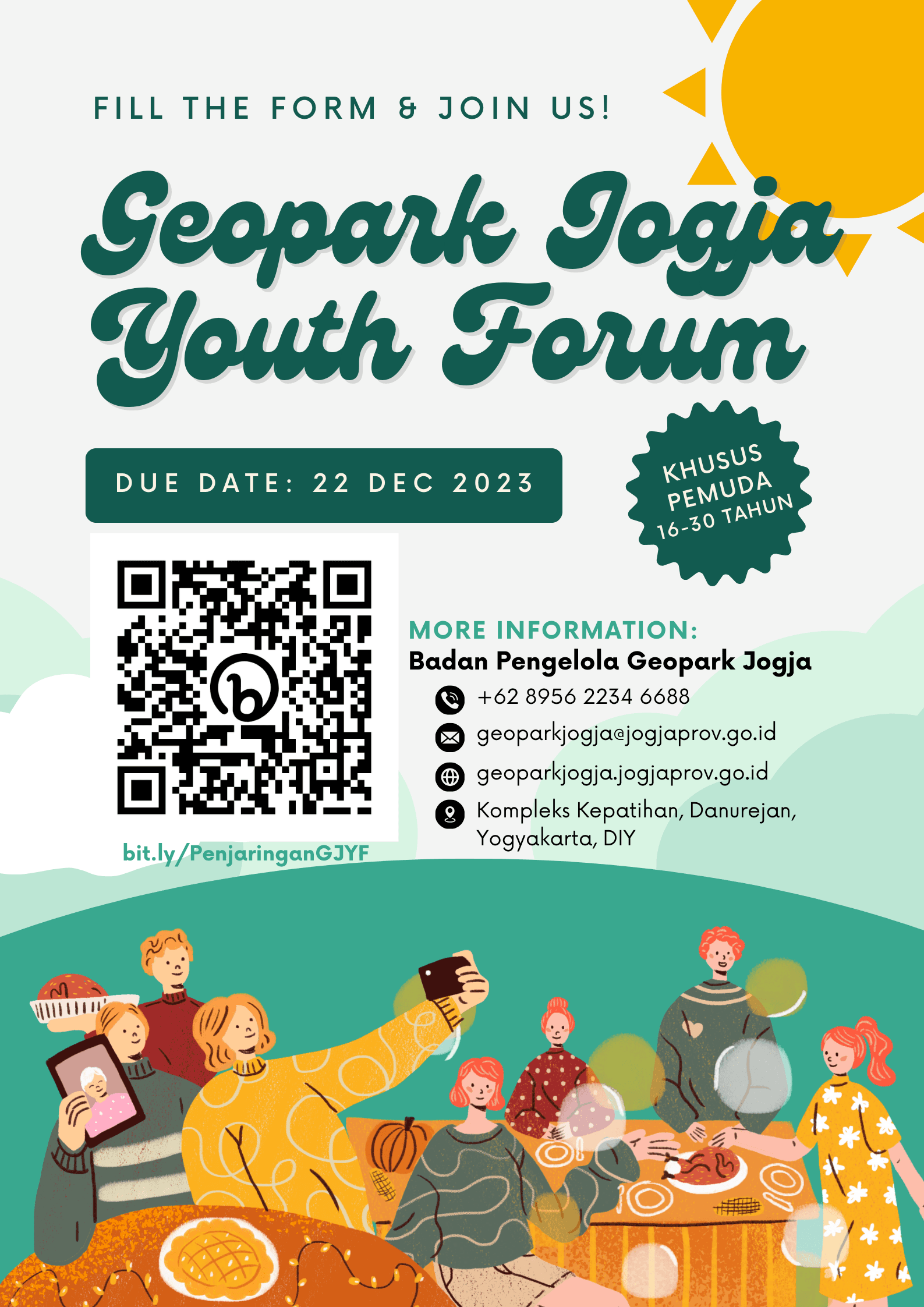Pendaftaran Geopark Jogja Youth Forum, Wujudkan Aksi Nyata Pemuda untuk Kemajuan Jogja
