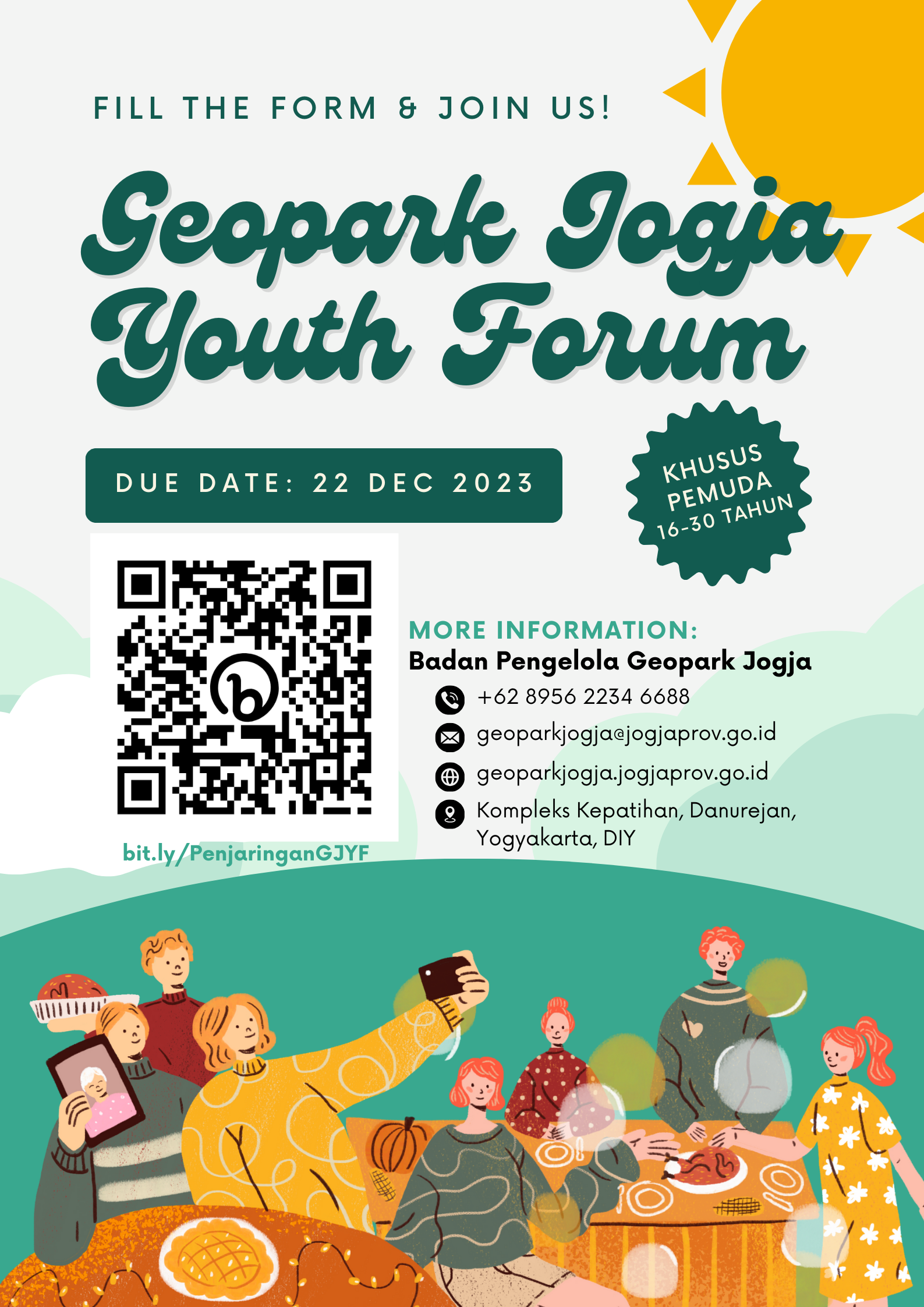 Pendaftaran Geopark Jogja Youth Forum, Wujudkan Aksi Nyata Pemuda untuk Kemajuan Jogja image